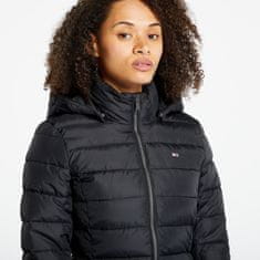 Tommy Hilfiger Kabát Tommy Jeans Basic Hooded Coat Black S Černá