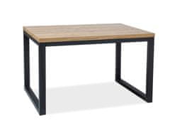 vyprodejpovleceni Černý jídelní stůl s dubovou deskou LORAS II 150x90