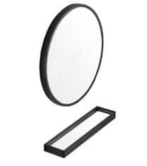 Oskar Zrcadlo s poličkou, 70 cm, černé