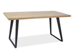 vyprodejpovleceni Černý jídelní stůl s dubovou deskou FALCON 150x90
