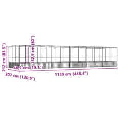 Petromila Voliéra s nástavbou stříbrná 1 139 x 307 x 212 cm ocel
