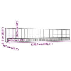 Petromila Voliéra s nástavbou stříbrná 1 250,5 x 107 x 212 cm ocel