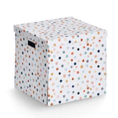 Zeller Kartonové krabice s víkem DOTS, 33,5 x 33 x 32 cm