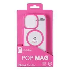 CellularLine Kryt na mobil Pop Mag s podporou Magsafe na Apple iPhone 15 Pro - růžový/ průhledný