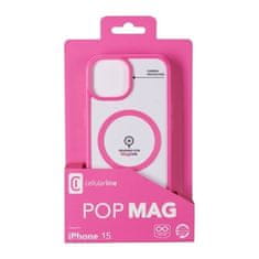 CellularLine Kryt na mobil Pop Mag s podporou Magsafe na Apple iPhone 15 - růžový/ průhledný