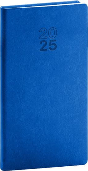 Grooters NOTIQUE Kapesní diář Aprint 2025, modrý, 9 x 15,5 cm
