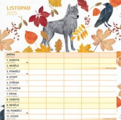 Presco Publishing NOTIQUE Rodinný plánovací kalendář 2025, 30 x 30 cm