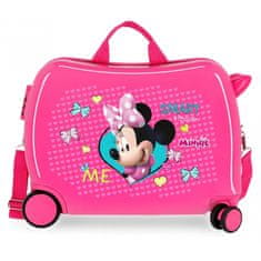 Joummabags Dětský cestovní kufr na kolečkách / odrážedlo MINNIE MOUSE Pink, 34L, 22398E1