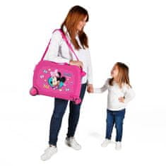 Joummabags Dětský cestovní kufr na kolečkách / odrážedlo MINNIE MOUSE Pink, 34L, 22398E1