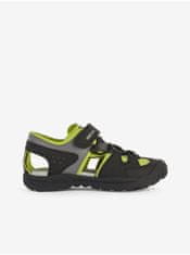 Geox Zeleno-černé klučičí outdoorové sandály Geox Vaniett 35