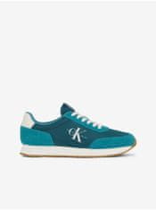 Calvin Klein Petrolejové pánské tenisky s detaily v semišové úpravě Calvin Klein Retro Runner Low Laceup Su-Ny 41