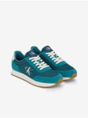 Calvin Klein Petrolejové pánské tenisky s detaily v semišové úpravě Calvin Klein Retro Runner Low Laceup Su-Ny 41