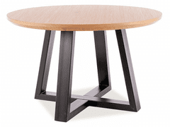 vyprodejpovleceni Dubový jídelní stůl s černými nohami CONO II 120x120