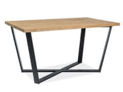 vyprodejpovleceni Černý jídelní stůl s dubovou deskou MARCELLO 150x90