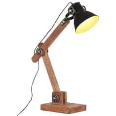 vyprodejpovleceni Černá dřevěná stolní lampa DION v industriálním stylu