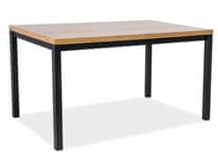 vyprodejpovleceni Černý jídelní stůl s dubovou deskou NORMANO 120x80