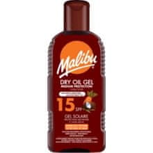 Malibu Malibu - Dry Oil Gel With Beta Carotene and Coconut Oil SPF15 - Voděodolný olejový gel na opalování 200ml 