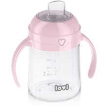 LOVI LOVI - First Cup With Spout Pink - Hrneček s pítkem 150 ml 