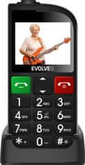 Evolveo EasyPhone FL, mobilní telefon pro seniory s nabíjecím stojánkem, černá