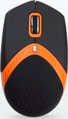 4DAVE AMEI AM-M101O/Ergonomická/Optická/1 600 DPI/Drátová USB/Černá-oranžová