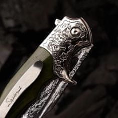 IZMAEL Damaškový lovecký skládací nůž MASTERPIECE Daisuke-Hnědá KP31653