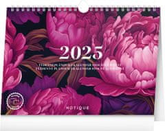 Presco Publishing NOTIQUE Týdenní plánovací kalendář Pivoňky 2025, 30 x 21 cm