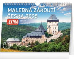 Presco Publishing NOTIQUE Stolní kalendář Malebná zákoutí Česka 2025 s extra velkým kalendáriem, 30 x 21 cm