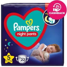 Pampers Night Pants Kalhotky plenkové jednorázové 5 (12-17 kg) 22 ks