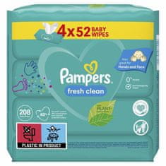 Pampers Fresh Clean 4x52 ks - vlhčené ubrousky