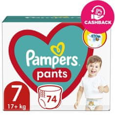 Pampers Pants Kalhotky plenkové jednorázové 7 (17 kg+) 74 ks - MEGA PACK