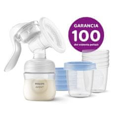 Philips Avent Odsávačka mateřského mléka manuální + VIA 180 ml 5 ks