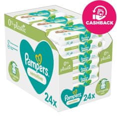 Pampers Sensitive vlhčené ubrousky Plastic Free 24 x 52 ks = 1248 ks