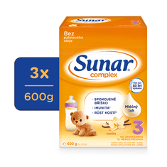 Sunar 3x Complex 3 Mléko batolecí vanilka 600 g