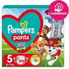 Pampers Pleny kalhotkové Active Baby Pants Paw Patrol vel. 5 (12-17 kg) 66 ks