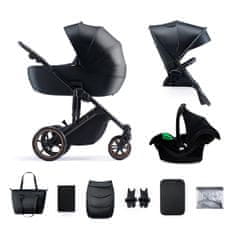 Kinderkraft SELECT Kočárek kombinovaný 3v1 Prime 2 Venezian Black, Premium