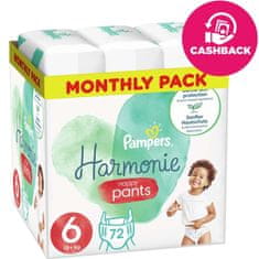 Pampers Harmonie Pants Kalhotky plenkové jednorázové 6 (15 kg+) 72 ks