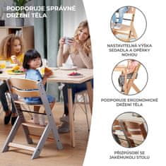 Kinderkraft Židlička jídelní Enock Grey wooden, Premium