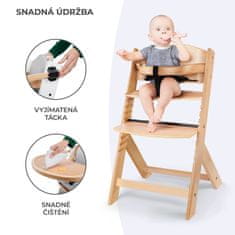 Kinderkraft Židlička jídelní Enock Grey wooden, Premium