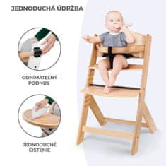 Kinderkraft Židlička jídelní Enock Grey wooden, Premium