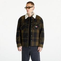 Tommy Hilfiger Bunda Tommy Jeans Check Sherpa Lin Overshirt Green S S Zelená