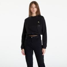 Calvin Klein Mikina Jeans Satin Boxes Crewneck Sweatshirt Black S Černá