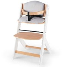 Kinderkraft Židlička jídelní Enock s polstrováním White wooden, Premium