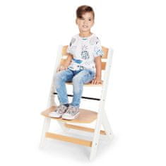 Kinderkraft Židlička jídelní Enock s polstrováním White wooden, Premium