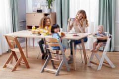 Kinderkraft Židlička jídelní Enock s polstrováním Grey wooden, Premium
