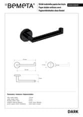 BPS-koupelny DARK: Držák toaletního papíru - 104212030