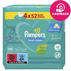 Pampers Fresh Clean 4x52 ks - vlhčené ubrousky