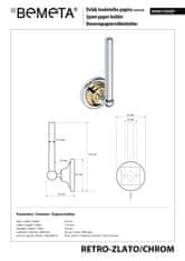 BPS-koupelny RETRO gold-chrom: Držák toaletního papíru rezervní - 144212038