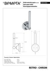 BPS-koupelny RETRO chrom: Držák toaletního papíru rezervní - 144312032