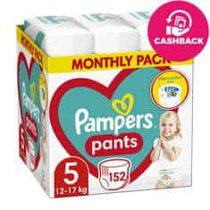 Pampers Activ Baby-Dry Pants Kalhotky plenkové jednorázové 5 (12-17 kg) 152 ks - MĚSÍČNÍ ZÁSOBA