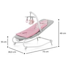 Kinderkraft Houpátko vibrující s melodií Felio 2 Peony Rose 0m+, do 9 kg